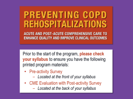 Understanding the Scope and Burden of COPD