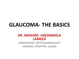 GLAUCOMA CME FOR GHs - General Hospital Lagos