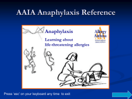 Anaphylaxsis Presentation - The Resource Teacher Handbook