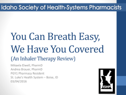 An Inhaler Therapy Review - Idaho Society of Health
