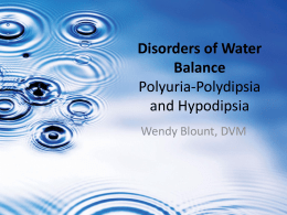Diabetes Inspidus - Wendy Blount, DVM