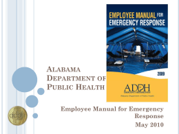 ADPH Employee Manual for Emergency Response