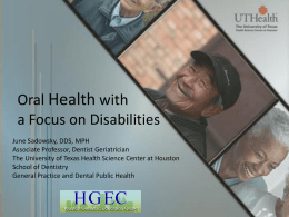 Oral Health with a Focus on Disabilities Powerpoint