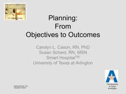 From Learning Objectives to Outcomes