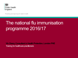 PHE Flu Training 2016 to 2017