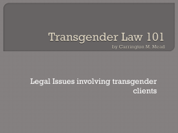 Transgender Rights and the Law 101