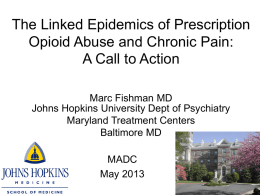 Chronic Pain and Prescription Drug Abuse: Intersecting Epidemics