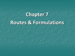 Oral Routes of Administration