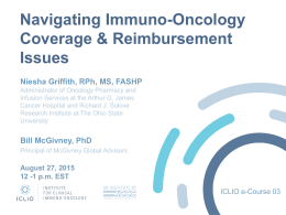 ICLIO eCourse Immuno-Oncology: Coverage and Reimbursement