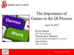 The Importance of Games in the QI Process