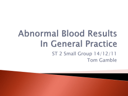 Abnormal Blood Results In General Practice