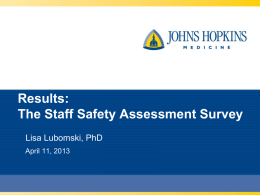 Results: The Staff Safety Assessment Survey