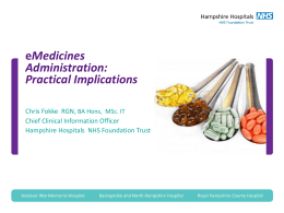 eMedicines Administration: Practical Implications
