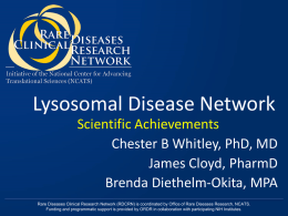 Scientific Achievements - Lysosomal Disease Network