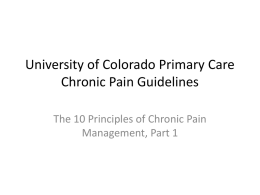General Approach to Pain Management