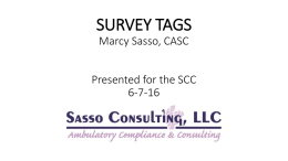 Sasso Consulting- Survey Tags