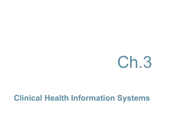 Clinical Health Information Systems