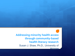 Doing community-based health literacy research