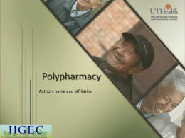 Polypharmacy Powerpoint Presentation