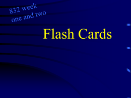 832 week one and two flash