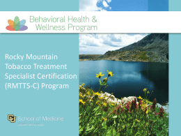 RMTTS-C - Behavioral Health and Wellness Program
