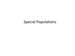 Special Populationsx