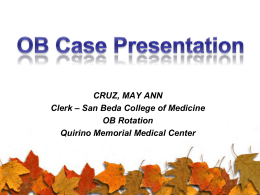 OB Case Presentation