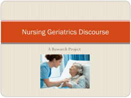 Nursing Geriatrics Discourse