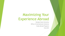 Maximizing Your Experience Abroad