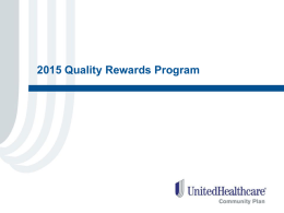 2015 Quality Rewards Program