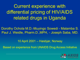 Current experience with differential pricing of HIV/AIDS related