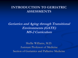 Introduction to Geriatric Assessments