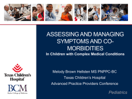 Assessing and Managing Symptoms and Co-Morbidities
