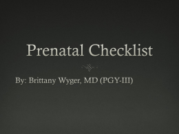 Prenatal Checklist
