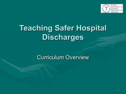 Safer Hospital Discharges - Society of Hospital Medicine