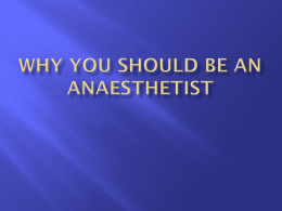 Basics of anaesthesia