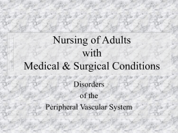 Cardiovascular and Peripheral Vascular Disorders
