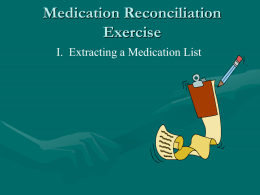 Medication Reconciliation Exercise