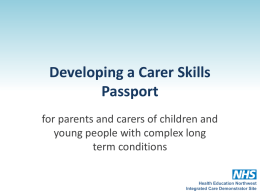Alderhey Childrens FT - Developing Carer Skills passportx
