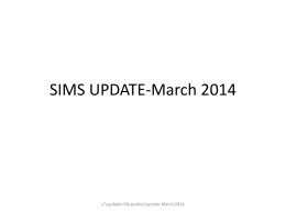 SIMS Update March 2014x
