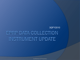 EPRP Data Collection Instrument update