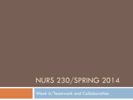 NURS 230 week 6 team work and collaboration