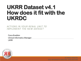 How the v4 Dataset fits with the UKRDC