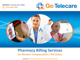 Pharmacy Billing Services for Workers` Compensation / PIP Claims