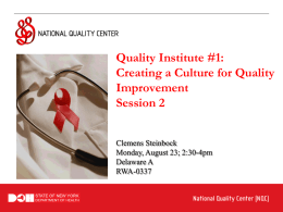 Creating a Culture for Quality Improvement
