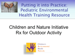 Children and Nature Initiative - Rx for Outdoor Activity