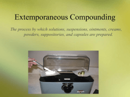 EQUIPMENT FOR WEIGHING, MEASURING, AND COMPOUNDING