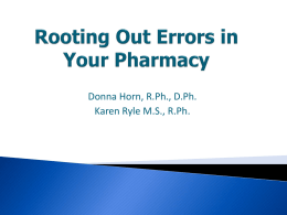 Rooting Out Errors in your Pharmacy