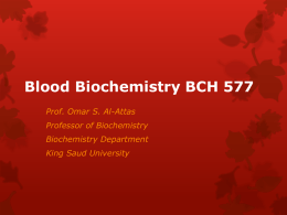 Blood Biochemistry BCH 577
