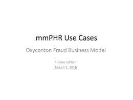 mmPHR Use Cases